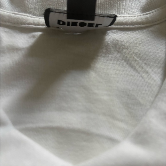 Diesel White Polo with Black Shoulder Accents - Picture 5 of 5